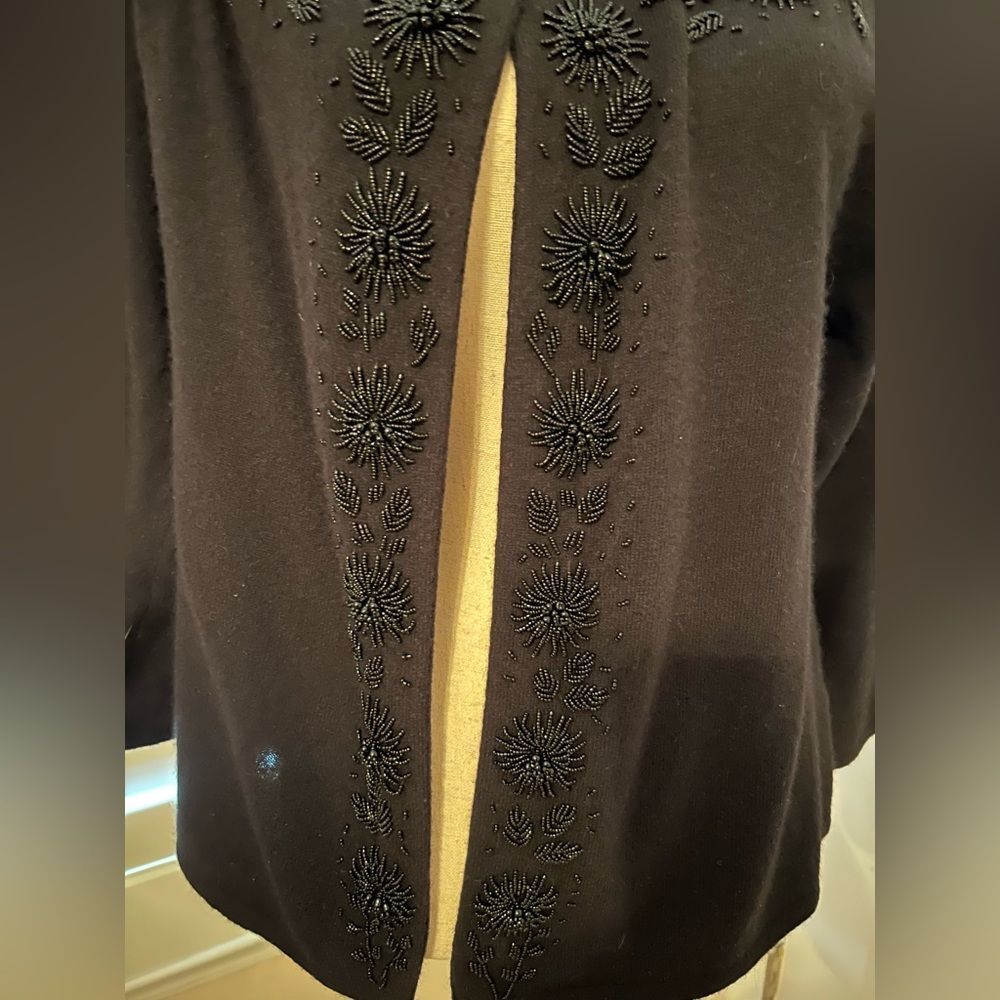 Black M sweater from Talbots. One button.